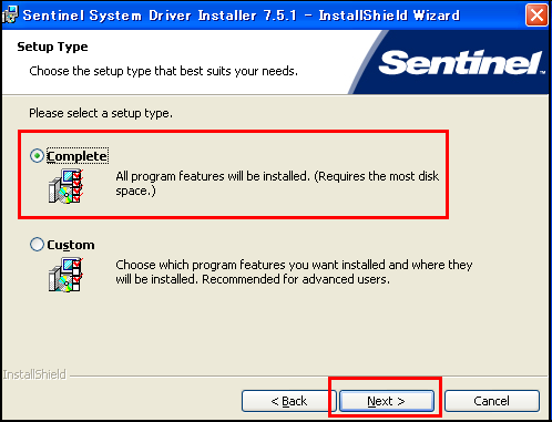 sentinel system driver installer 7.4.0